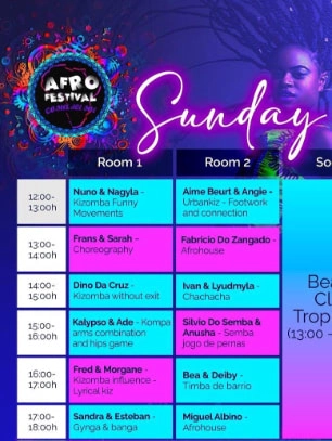 Horarios afro festival costa del Sol 2023