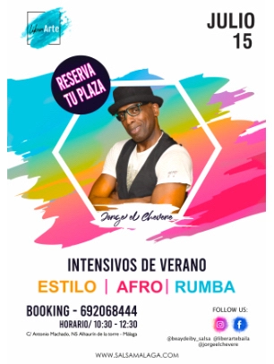 Flayers de Intensivo con Jorje el Chevere afro rumba